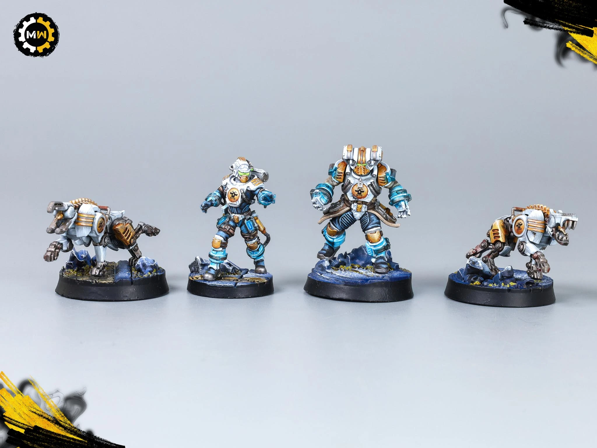 Painted Palanite Enforcers - Necromunda Miniatures