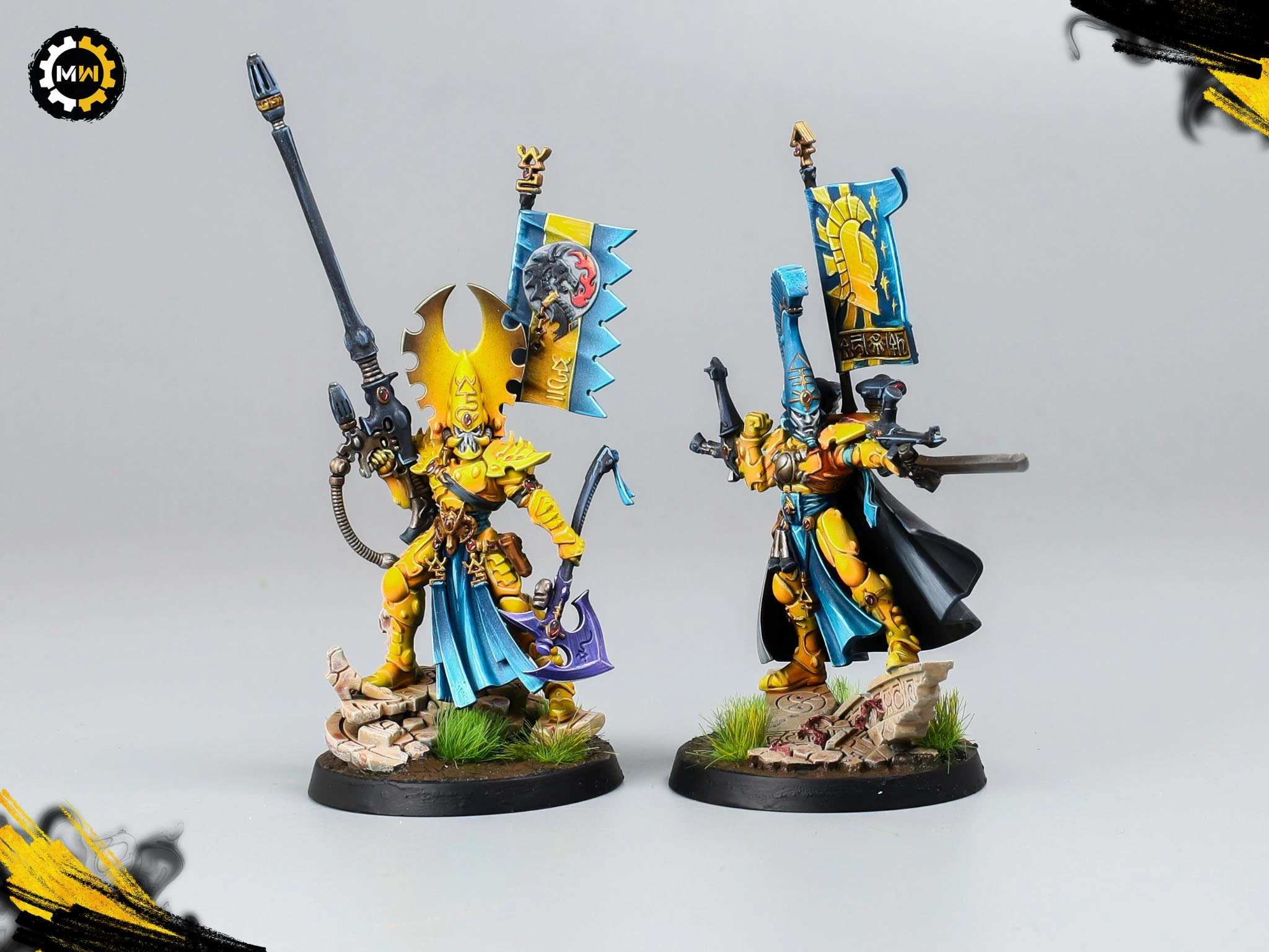 Yellow and Blue Aeldari Army Showcase