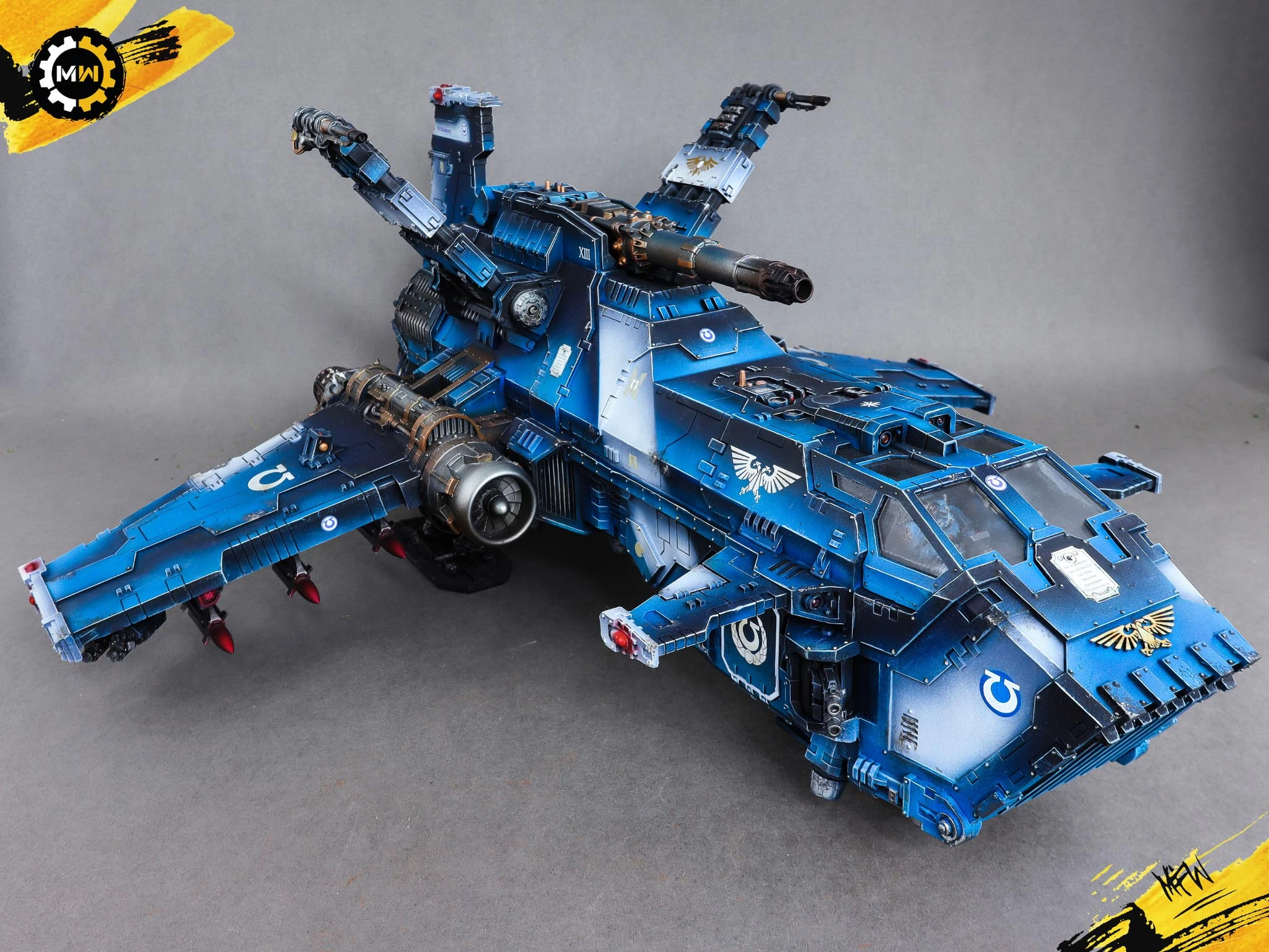 Painted Thunderhawk Gunships