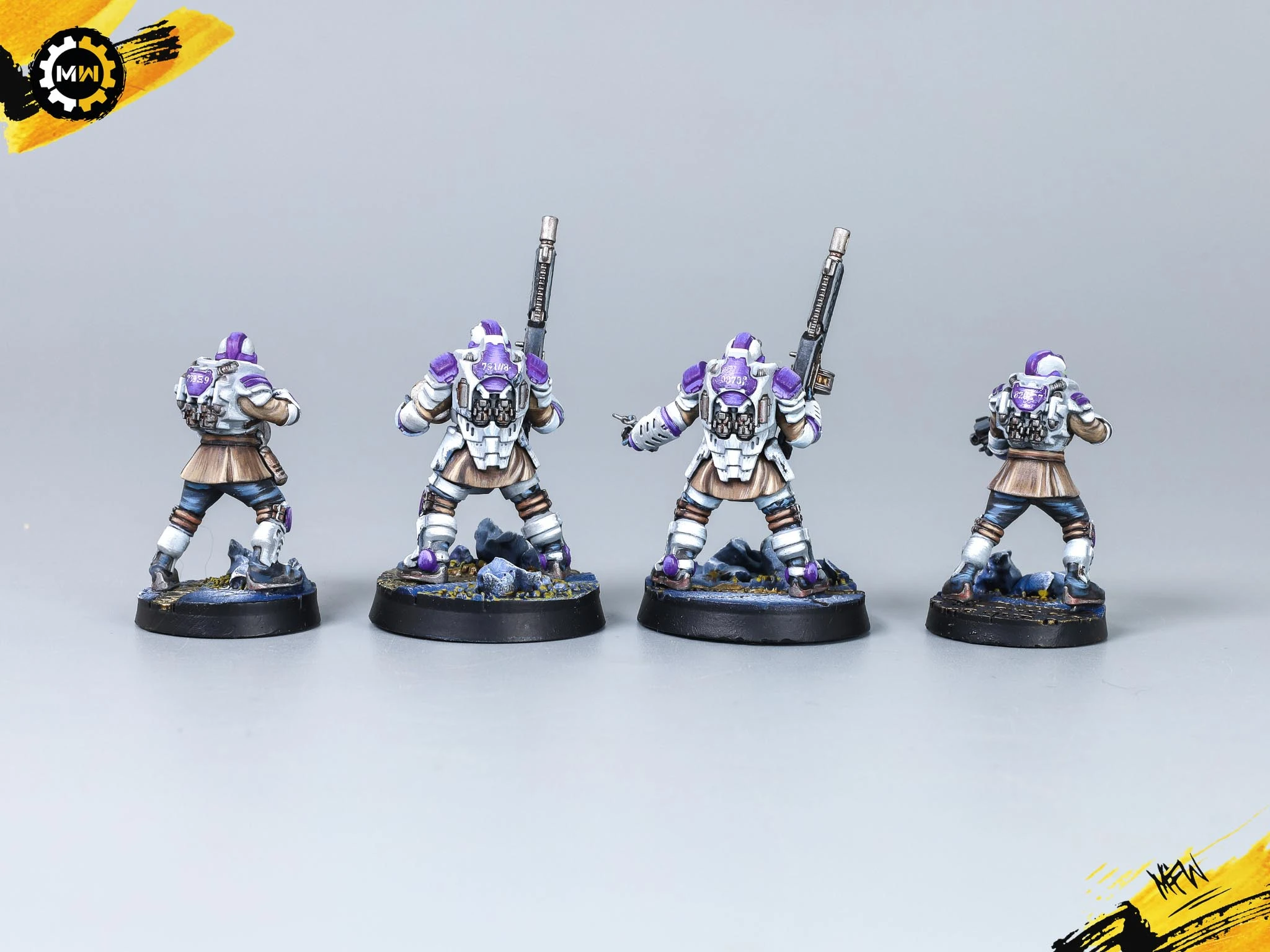 Painted Palanite Enforcers - Necromunda Miniatures