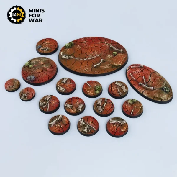 Cracked Red Earth - Battle-Ready Painted Bases (round)