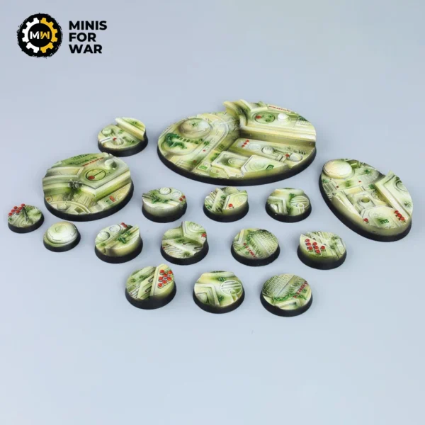 Destroyed Xeno Outpost - Battle-Ready Painted Bases (round)