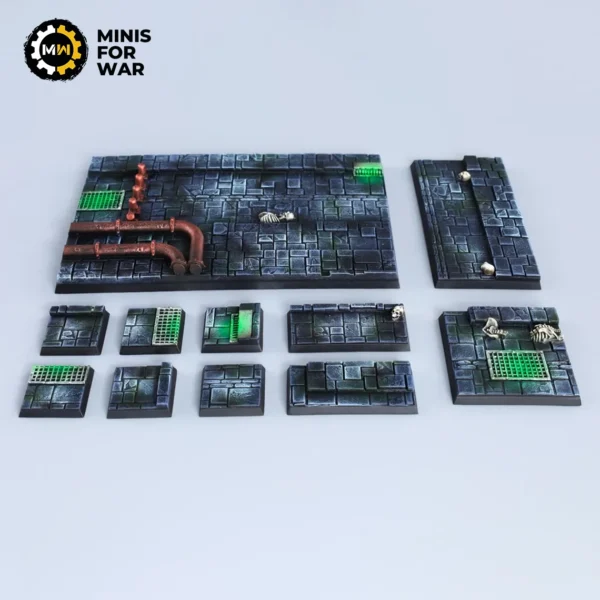 Dungeon Battle-Ready Painted Bases for Wargaming Miniatures (square)