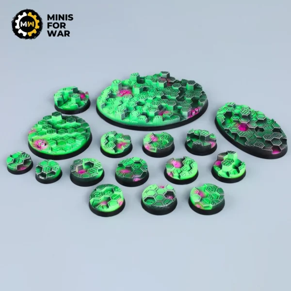 Hex Construct - Battle-Ready Painted Bases (round)