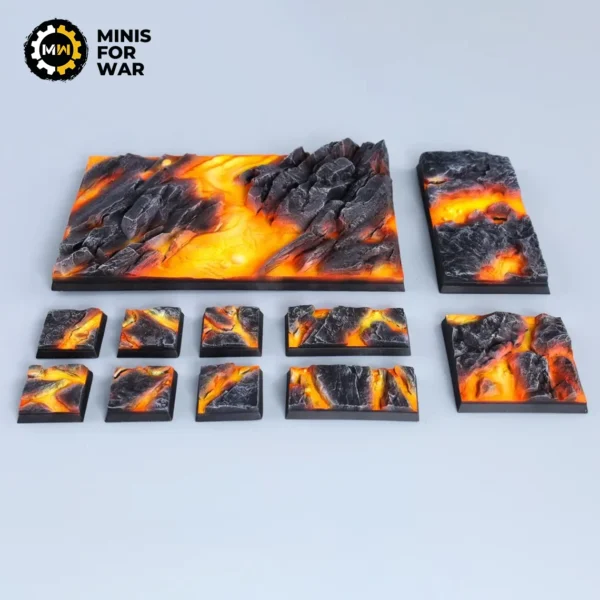 Lava - Battle-Ready Painted Bases (Square)
