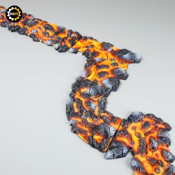 Painted lava terrain showing a winding volcanic path with OSL effects.
